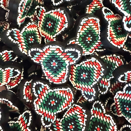 Aztec pattern on a cow head shape silicone bead