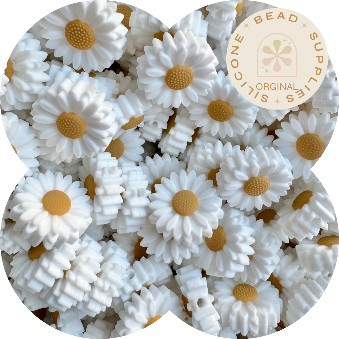22mm White Edition Daisy Bead