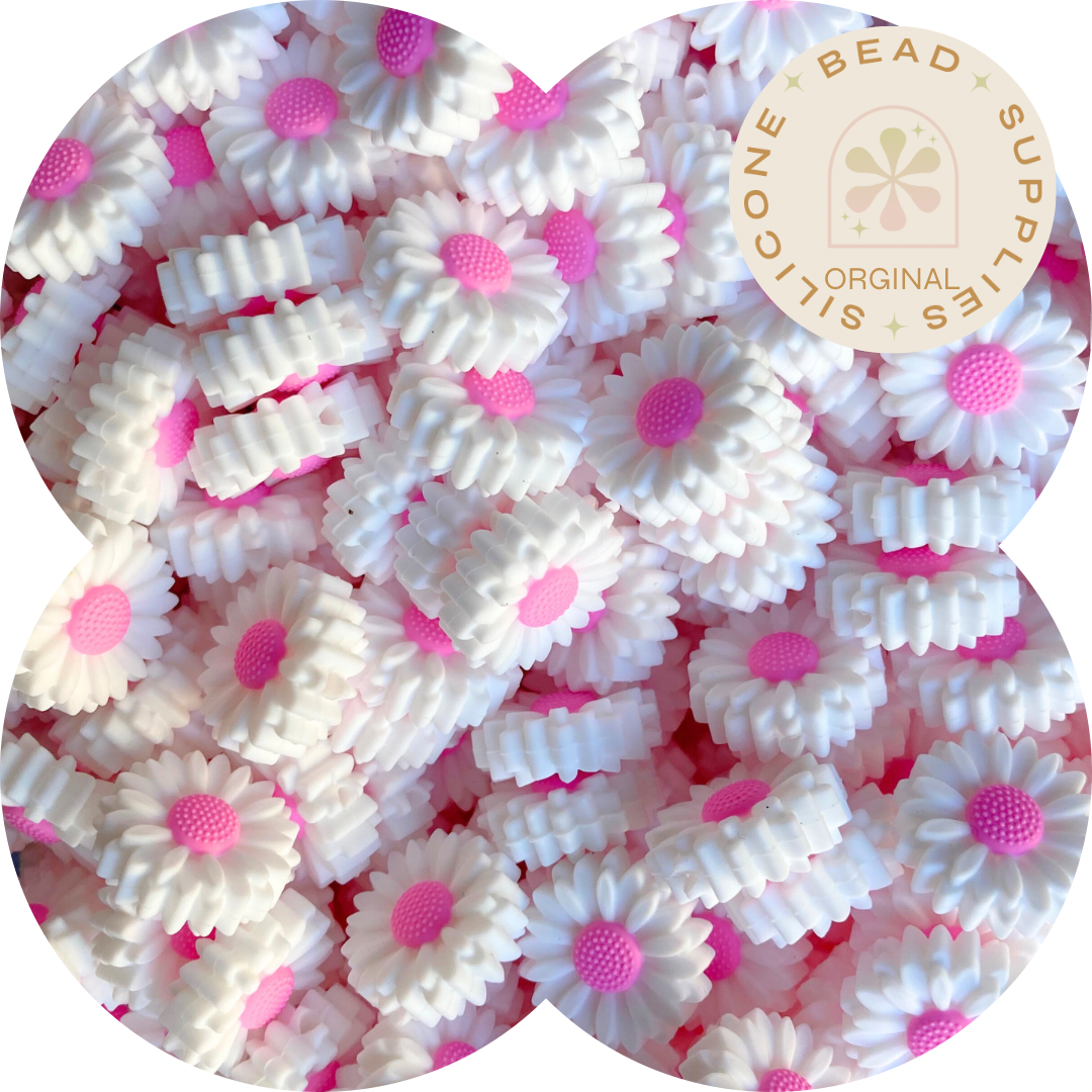 22mm White Edition Daisy Bead