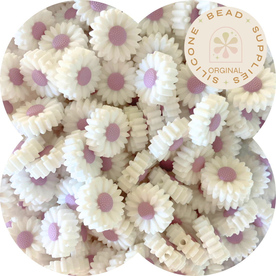 22mm White Edition Daisy Bead