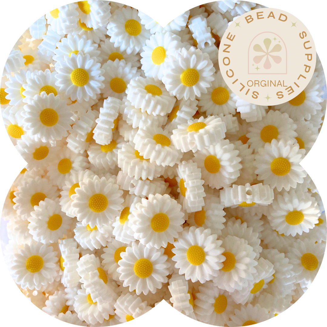 22mm White Edition Daisy Bead