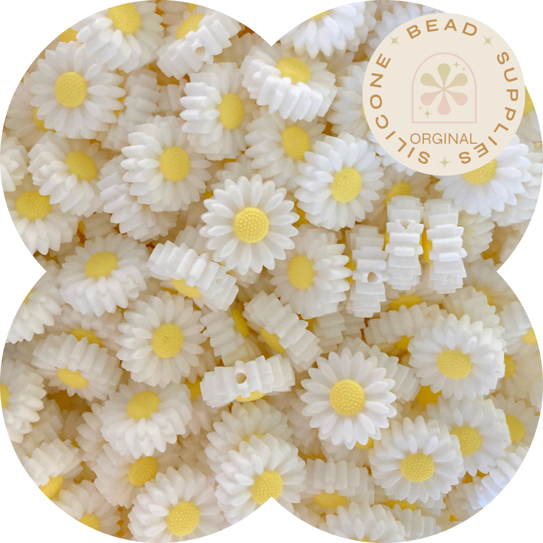 22mm White Edition Daisy Bead