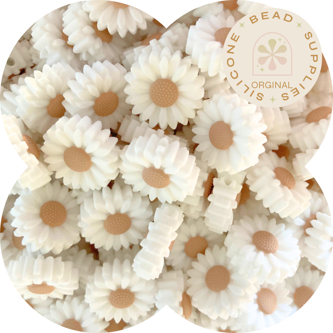 22mm White Edition Daisy Bead