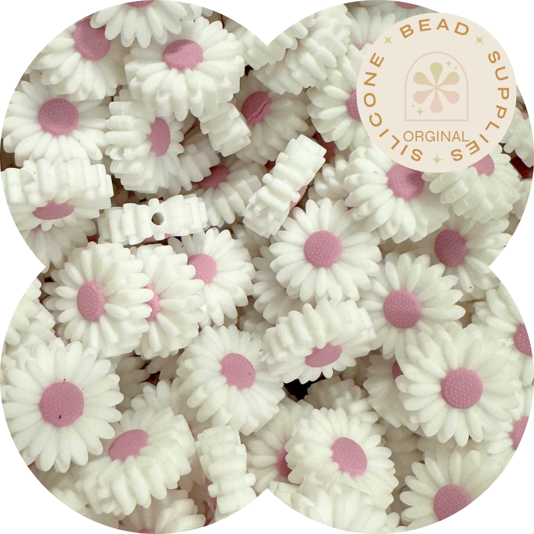 22mm White Edition Daisy Bead