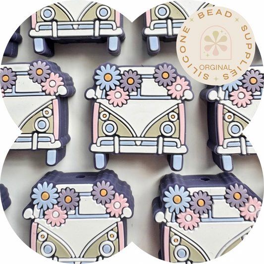 Kombi van with flowers on window