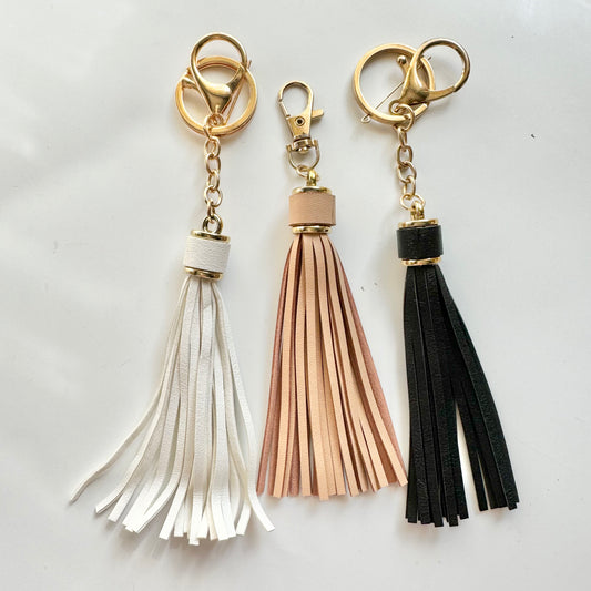 Faux leather tassel