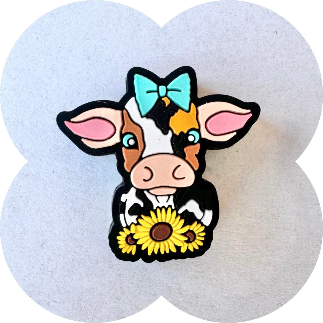 Sunflower Cow Silicone Bead