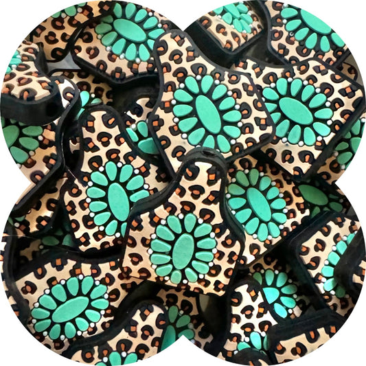 Leopard cattle tag Silicone Bead