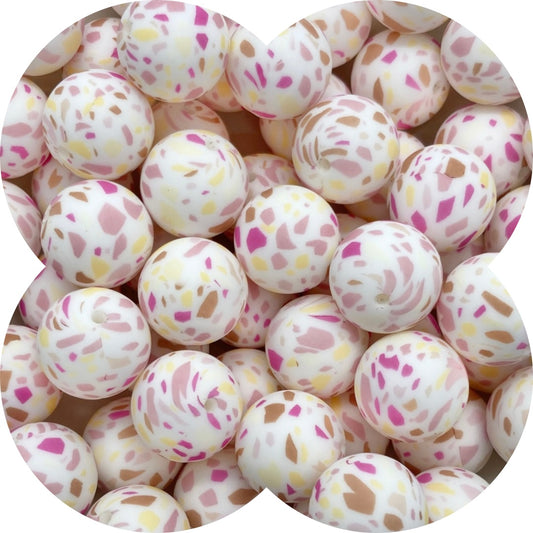 19mm Round - Pink Terrazzo