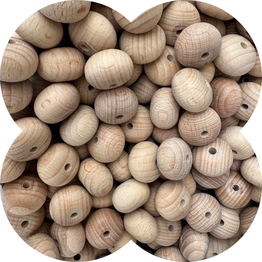 22mm Abacus Beech Wood Bead