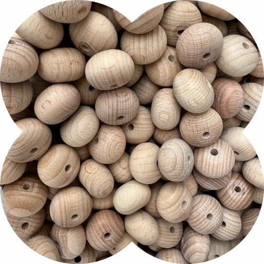 22mm Abacus Beech Wood Bead