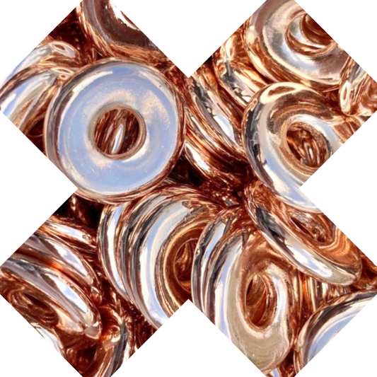 **BLEMISHED** 20MM FLAT COIN ACRYLIC SPACER BEADS - ROSE GOLD