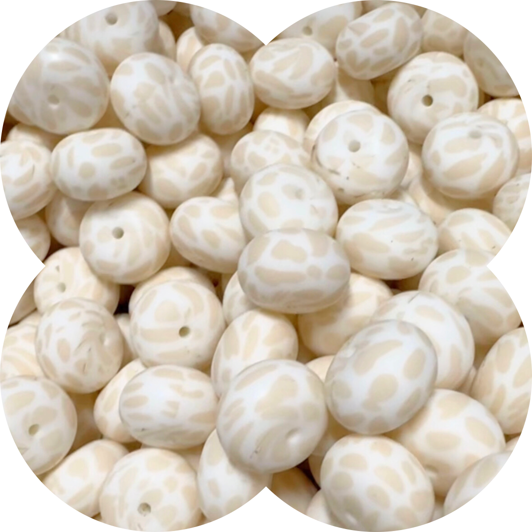 **BLEMISHED** 22mm Abacus - Beige Cow