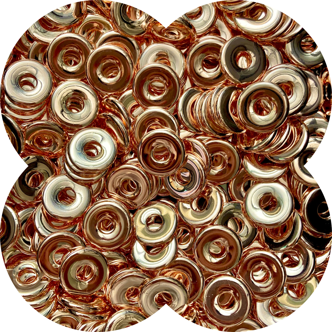 20MM FLAT COIN ACRYLIC SPACER BEADS - ROSE GOLD