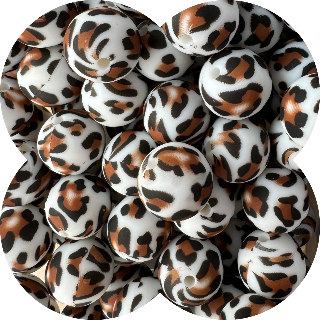 15mm Round - Brown Leopard